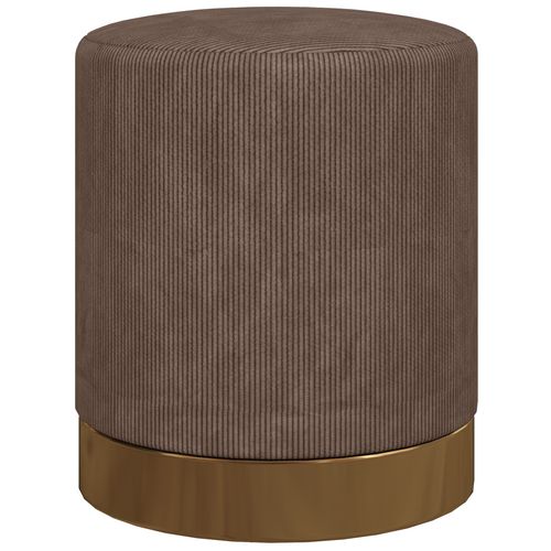 HOMCOM Modern Round Footstool, Fabric Upholstered Foot Rest HOMCOM