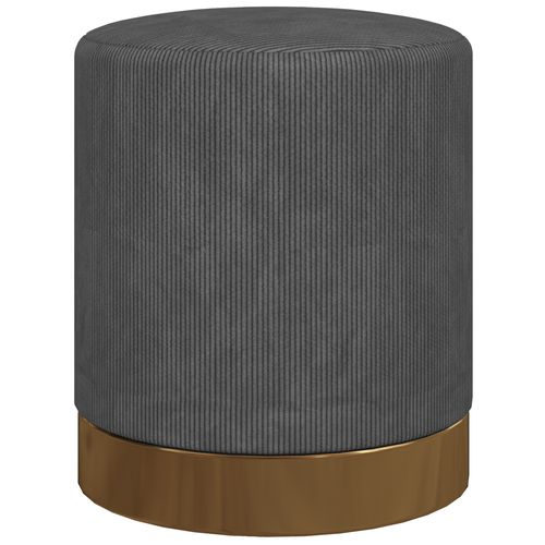 HOMCOM Modern Round Footstool, Fabric Upholstered Foot Rest HOMCOM