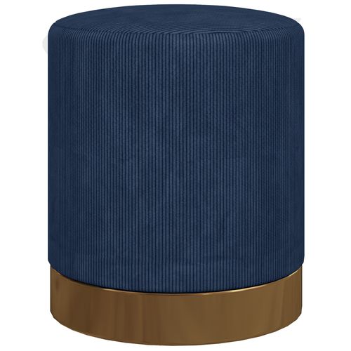 HOMCOM Modern Round Footstool, Fabric Upholstered Foot Rest HOMCOM