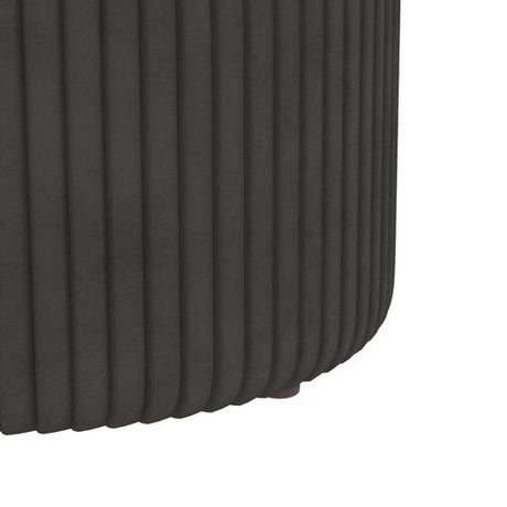 HOMCOM Round Pouffe, Storage Footstool with Cushioned Top HOMCOM