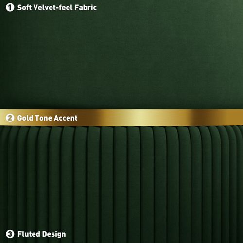 HOMCOM Round Pouffe, Storage Footstool with Cushioned Top HOMCOM