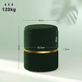 HOMCOM Round Pouffe, Storage Footstool with Cushioned Top HOMCOM