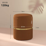 HOMCOM Round Pouffe, Storage Footstool with Cushioned Top HOMCOM