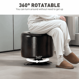 HOMCOM Swivel Footstool - Round PU Leather Ottoman HOMCOM