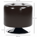 HOMCOM Swivel Footstool - Round PU Leather Ottoman HOMCOM