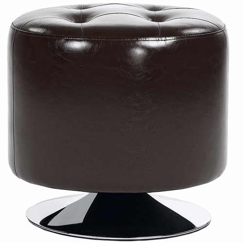 HOMCOM Swivel Footstool - Round PU Leather Ottoman HOMCOM