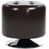 HOMCOM Swivel Footstool - Round PU Leather Ottoman HOMCOM