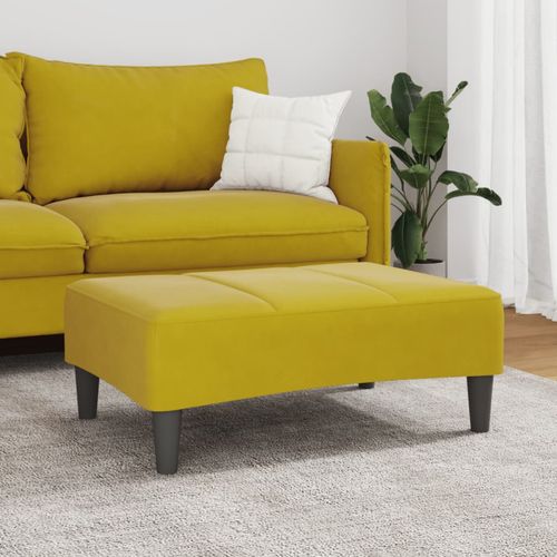 vidaXL Velvet Footstool Light Grey 77x55x31 cm yellow vidaXL