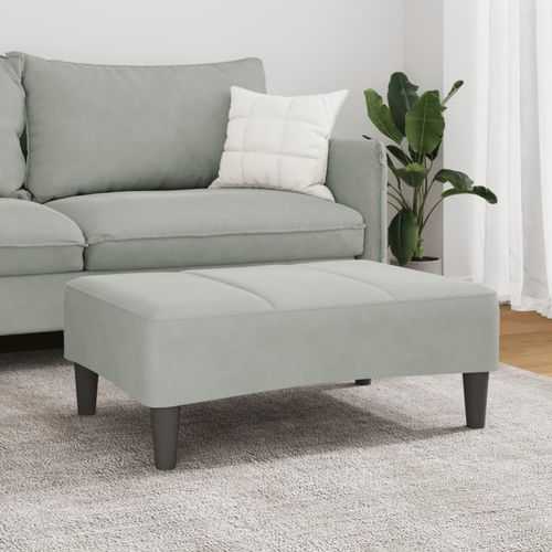 vidaXL Velvet Footstool Light Grey 77x55x31 cm vidaXL
