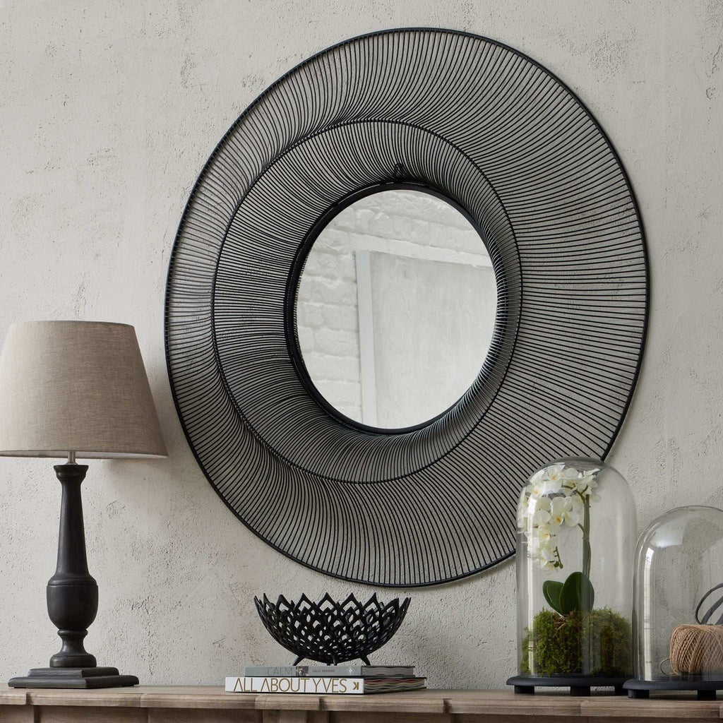 Shades 4 Seasons Wire Mirror - Large Black Wall Decor Shades 4 Seasons