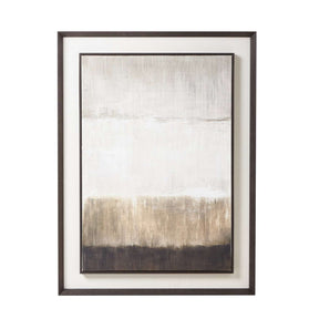 Extra Large Moderno Painting On Linen Mounted In Frame BROWN WOOD Shades 4 Seasons