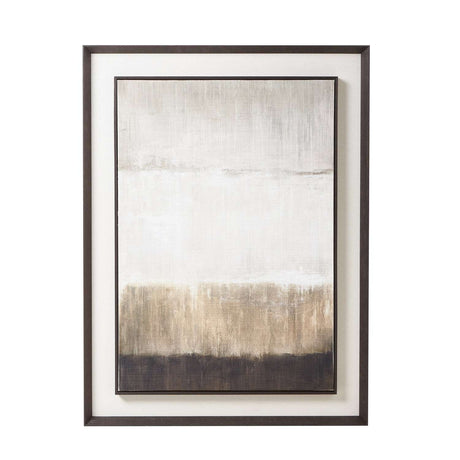 Extra Large Moderno Painting On Linen Mounted In Frame BROWN WOOD Shades 4 Seasons