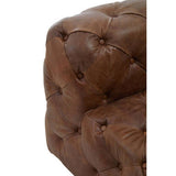 Orsina Modular Sofa in rich brown leather with classic tufted detailing for luxurious comfort