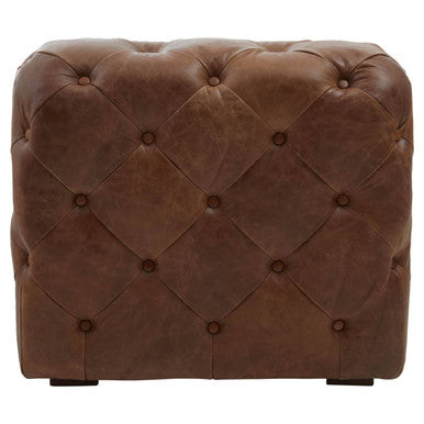 Orsina Modular Sofa in Brown Leather with Button-Tufted Design for Stylish Living Rooms