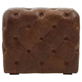 Orsina Modular Sofa in Brown Leather with Button-Tufted Design for Stylish Living Rooms