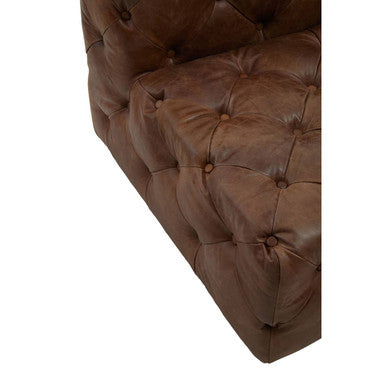 Orsina Modular Sofa in rich brown leather with tufted detailing for luxury living rooms