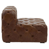 Orsina Modular Sofa in brown leather with tufted detailing and stylish design for modern living rooms