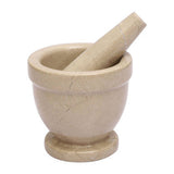 Orsina Mortar and Pestle in beige marble, perfect for grinding spices and herbs