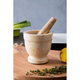 Orsina Marble Mortar and Pestle Set for Grinding Herbs and Spices in the Kitchen