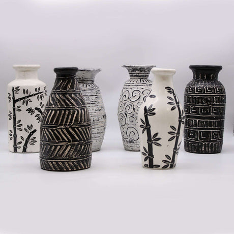 Bamboo Motif Straight Vase - Natural AW-Dropship