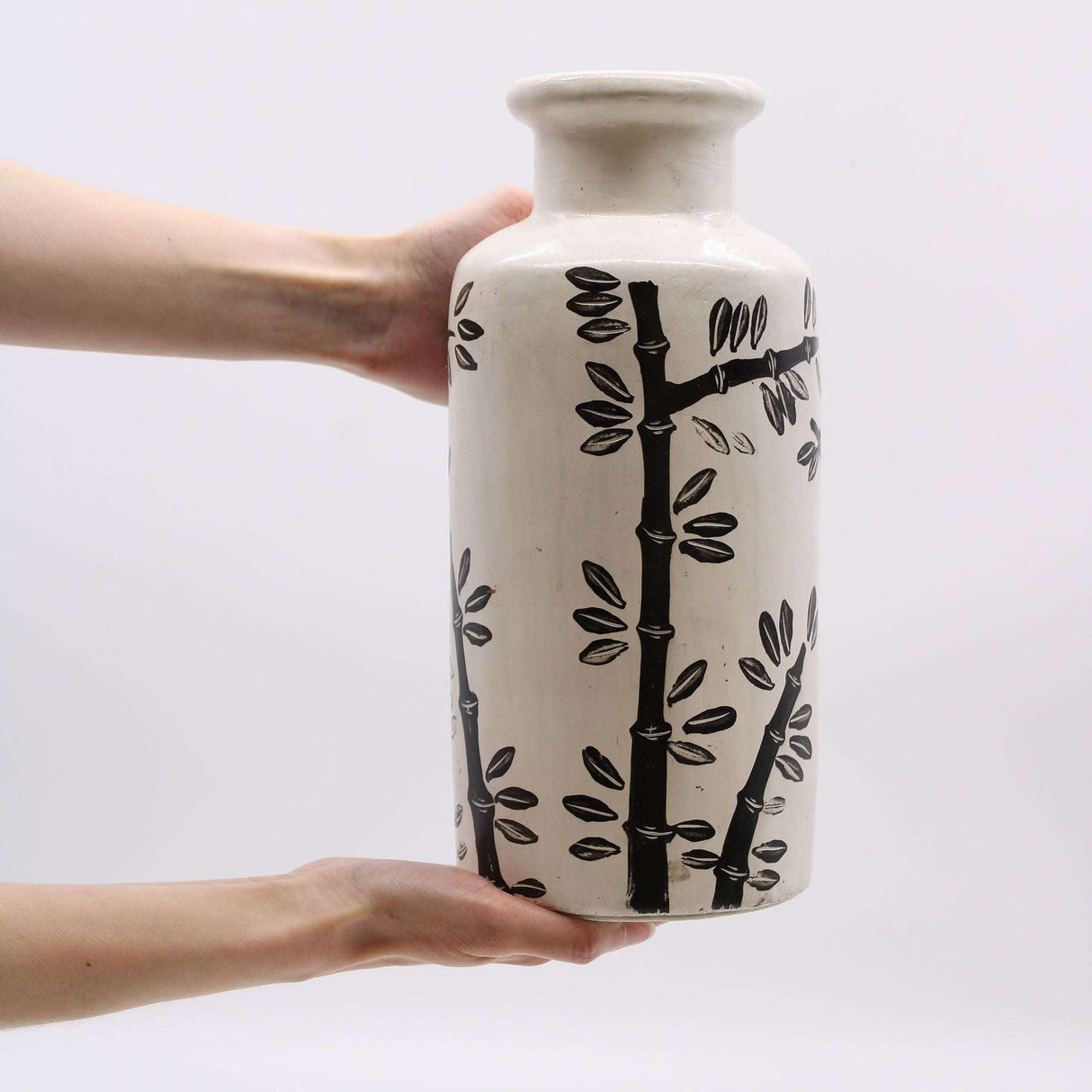 Bamboo Motif Straight Vase - Natural AW-Dropship