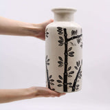 Bamboo Motif Straight Vase - Natural AW-Dropship