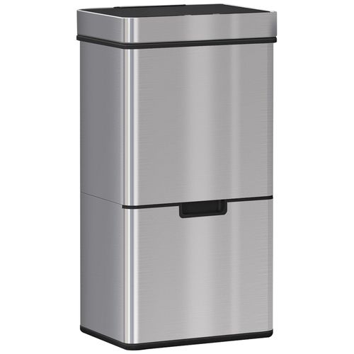 Motion Sensor Rubbish Bin, 3 Compartments Removable Lid Stainless Steel HOMCOM Unbranded