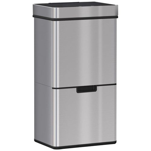 Motion Sensor Rubbish Bin, 3 Compartments Removable Lid Stainless Steel HOMCOM Unbranded
