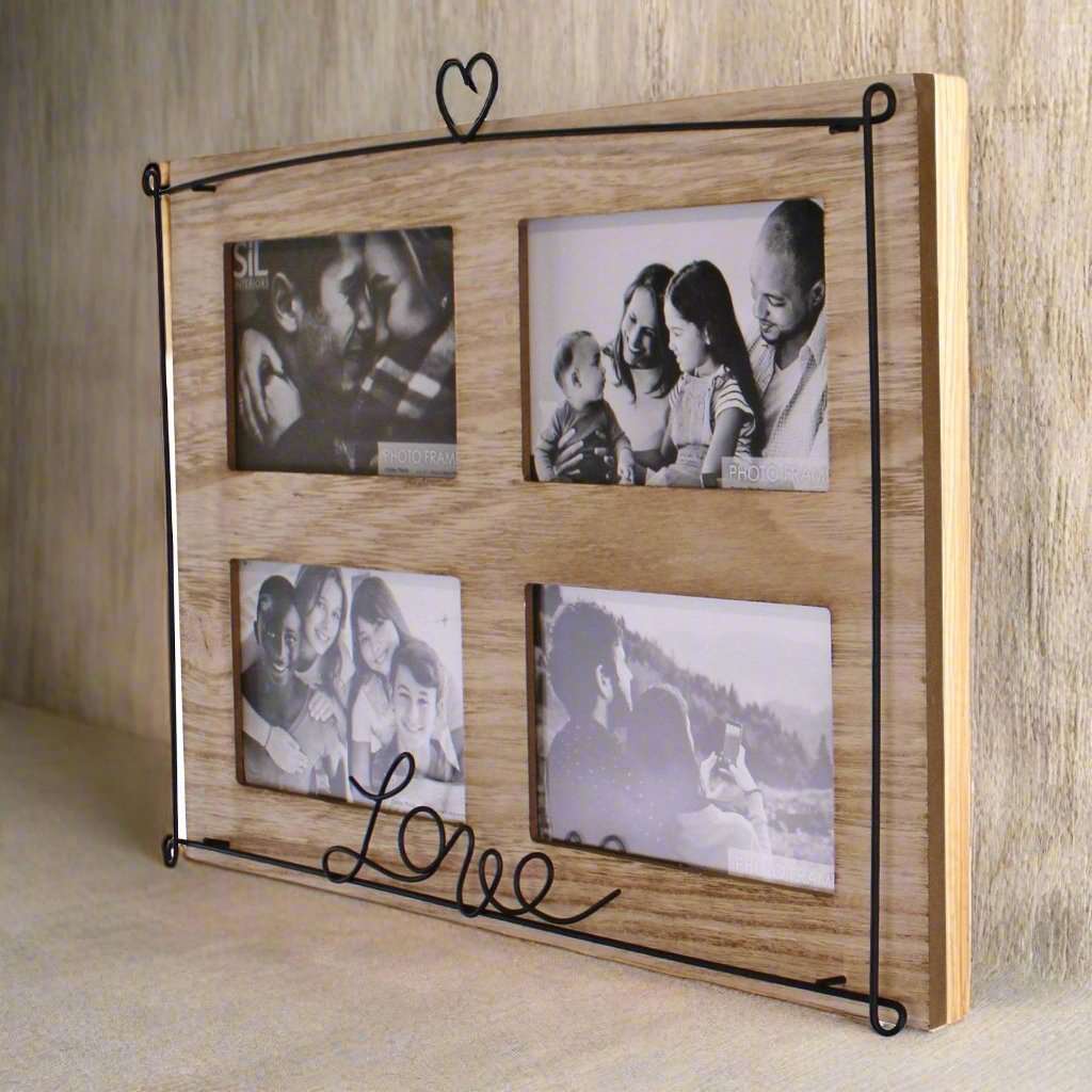 Multi Photo Frame, Holds 4 Photos, Love Design Geko Products