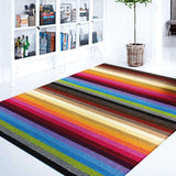 Vibrant Multicolour Rugs with Bold Stripes Perfect for Brightening Up Any Living Space