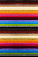 Vibrant multicolour rugs featuring bold stripes in various shades for stylish home decor
