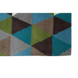Orsina Multicoloured Rug with a geometric pattern in vibrant blues and greens