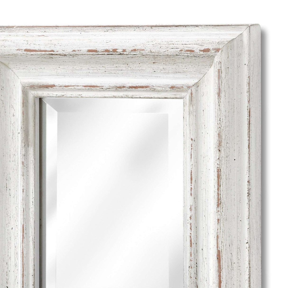 Antique White Frame Narrow Wall Mirror Shades 4 Seasons