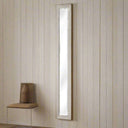 Antique White Frame Narrow Wall Mirror WHITE GLASS Shades 4 Seasons