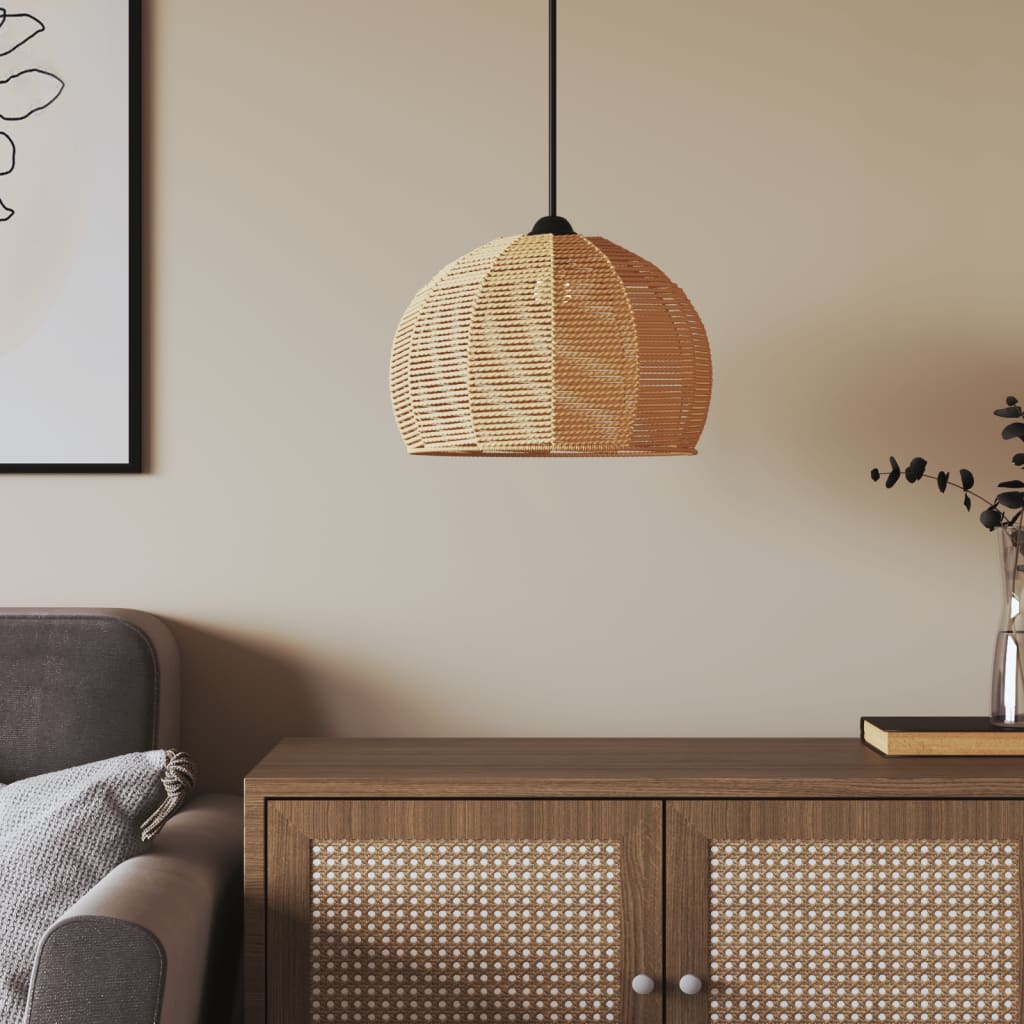 VidaXL Ceiling Lampshade in natural rattan design, hanging elegantly over a modern living room setting