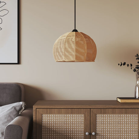VidaXL Ceiling Lampshade in natural rattan design, hanging elegantly over a modern living room setting