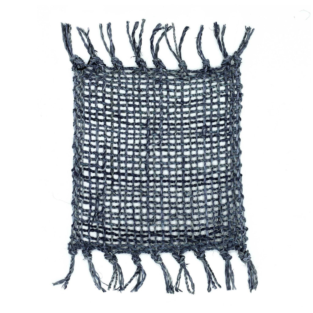 Set of 4 Seagrass Fringe Natural Coasters - Charcoal AW-Dropship