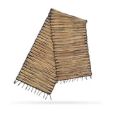 Water Hyacinth Natural Table Runner - Black Tiger with Fringe Shades 4 Seasons