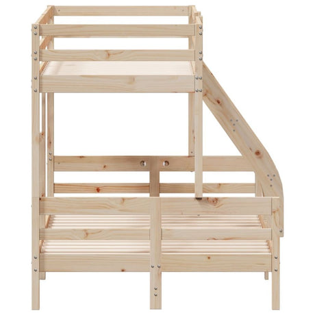 vidaXL Natural Wood Bunk Bed with Ladder - Space Saving vidaXL