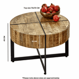 Merlin Mango Wooden Coffee Table With Metal Legs Verty Furniture