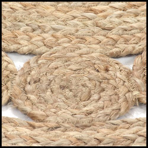 vidaXL Braided Design Jute Rug 180 cm Round vidaXL