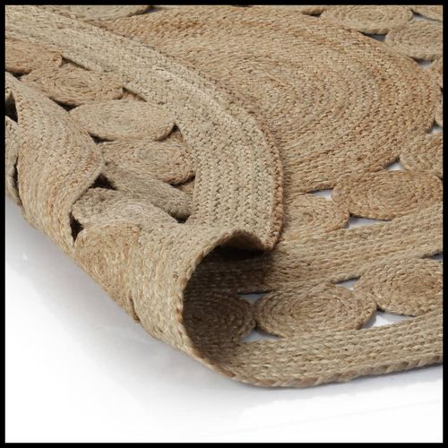 vidaXL Braided Design Jute Rug 180 cm Round vidaXL