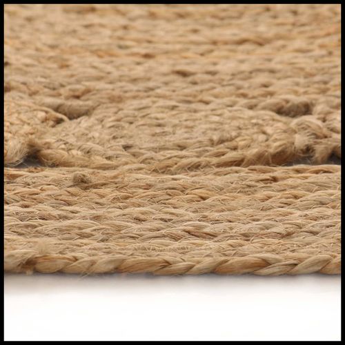 vidaXL Braided Design Jute Rug 180 cm Round vidaXL
