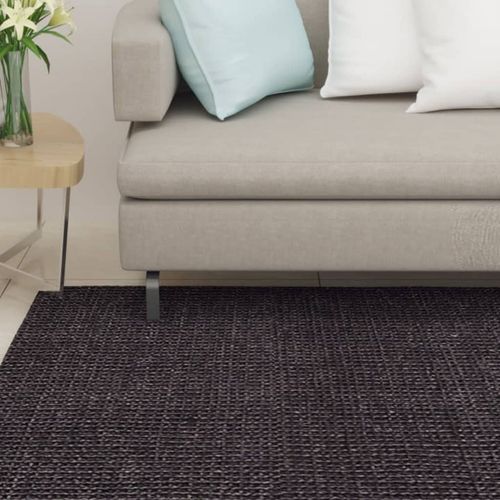 vidaXL Natural Sisal Rug - Durable Brown Weave black 80 x 100 cm vidaXL