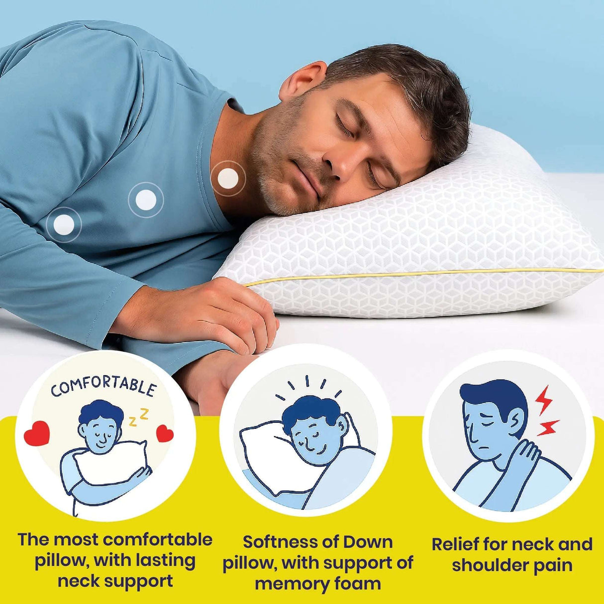 Brightr Sleep Neck Support Pillow providing comfort and relief for neck and shoulder pain for side sleepers
