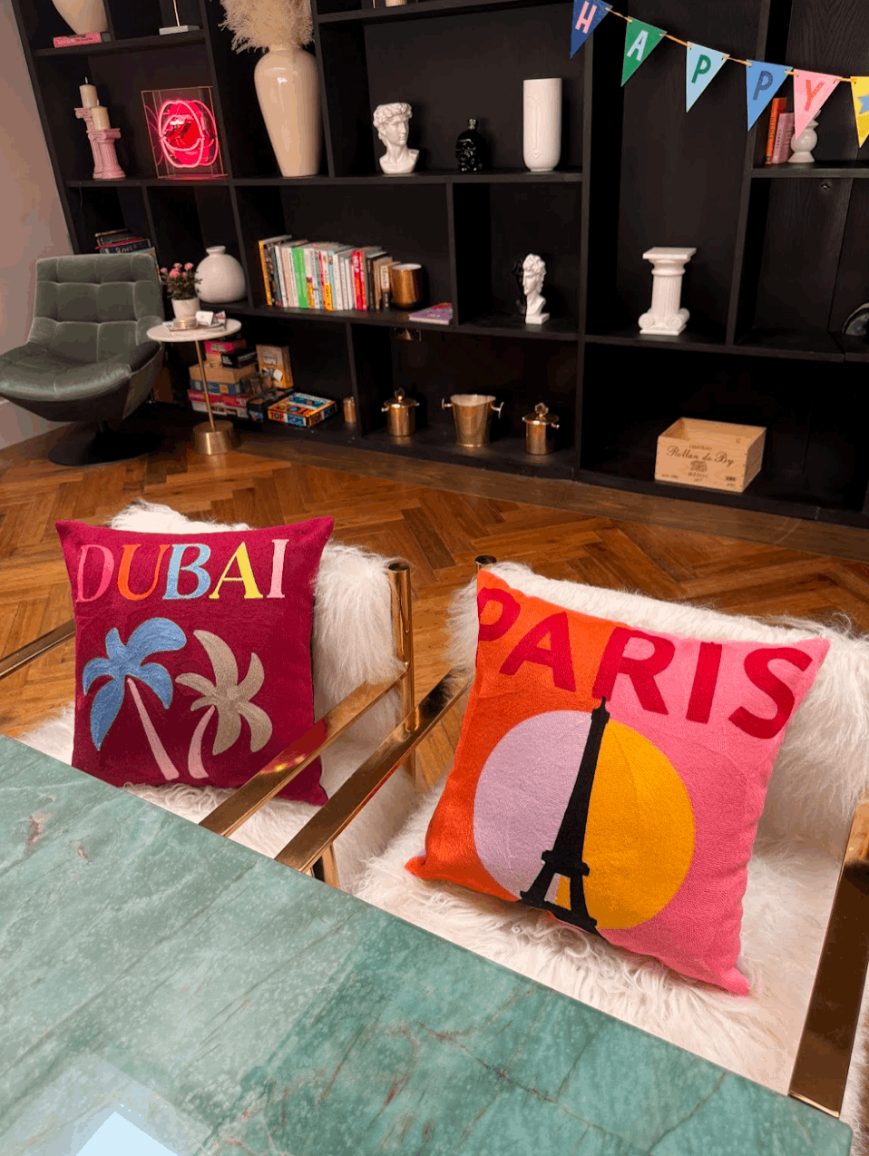 The Pillow Drop Needlepoint Cushion - Dubai Design The Pillow Drop