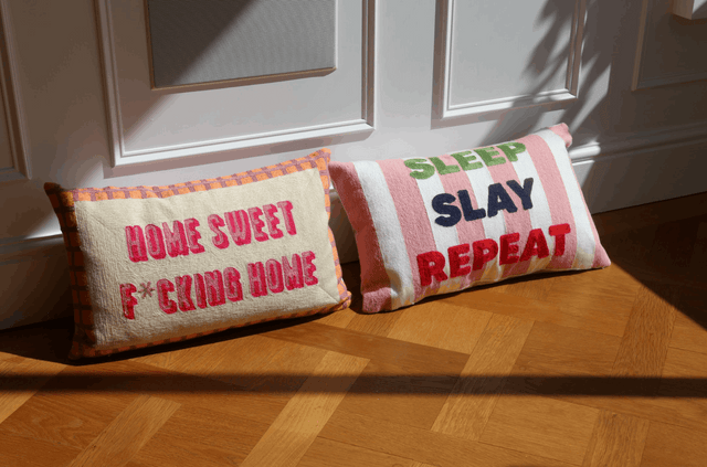 Sleep Slay Repeat Needlepoint Cushion The Pillow Drop