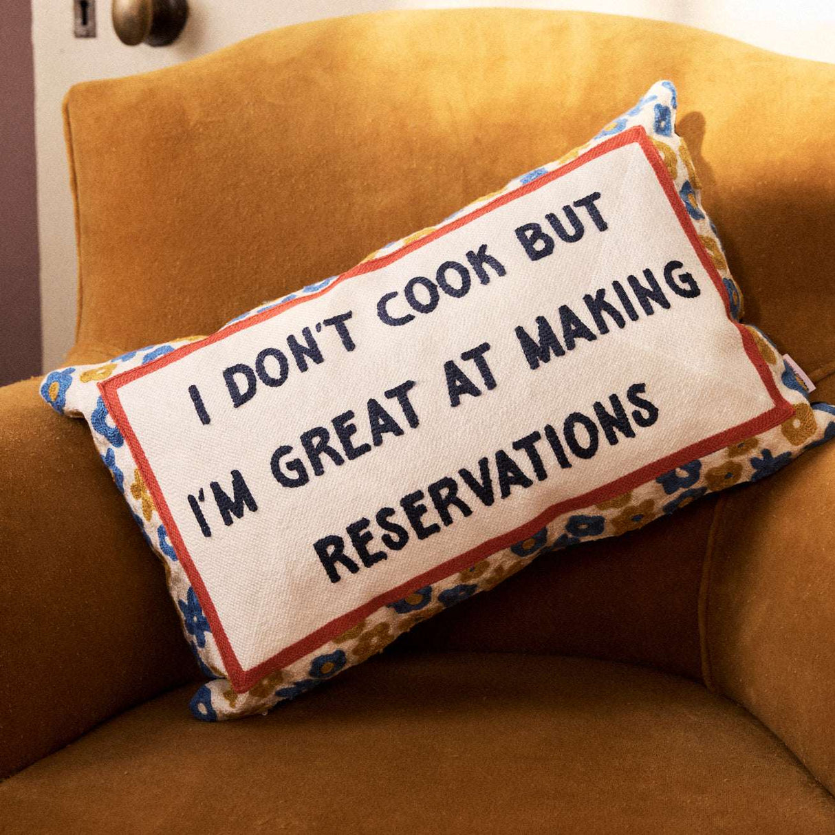 The Pillow Drop Needlepoint Cushion - Fun Quote Design The Pillow Drop
