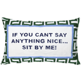 If You Can't Say Anything Nice...Sit By Me Needlepoint Cushion The Pillow Drop