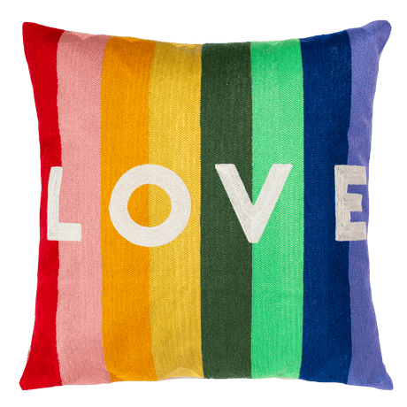 The Pillow Drop Needlepoint Cushion - Colourful Love Design The Pillow Drop
